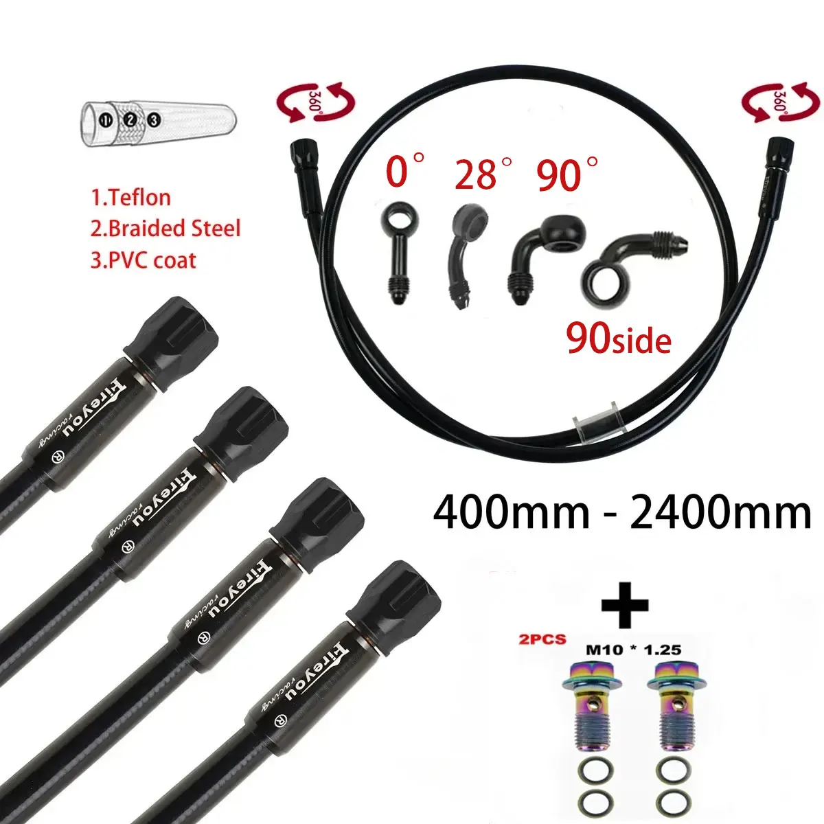 AN3 Плетеный тормозной шланг М – обзор и цена Brake Line Motorcycle
